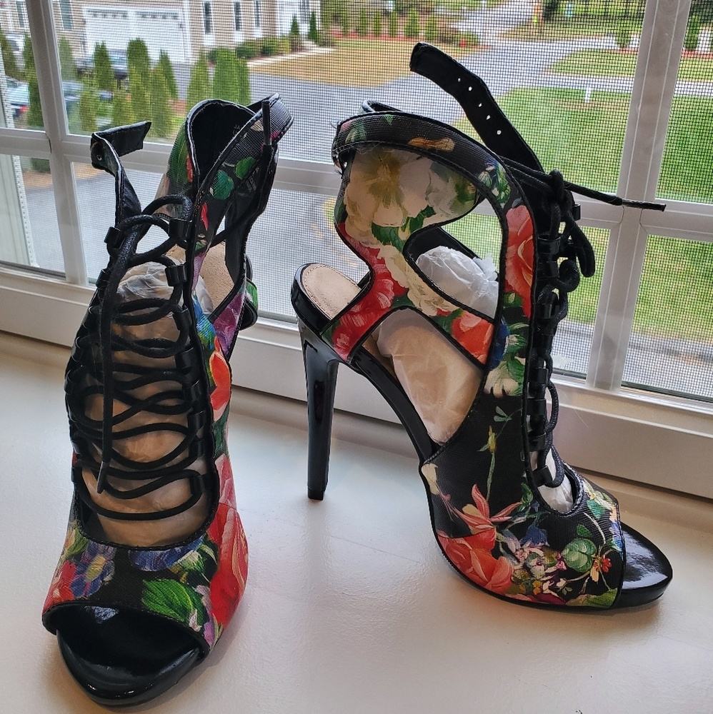 Floral Print Heels